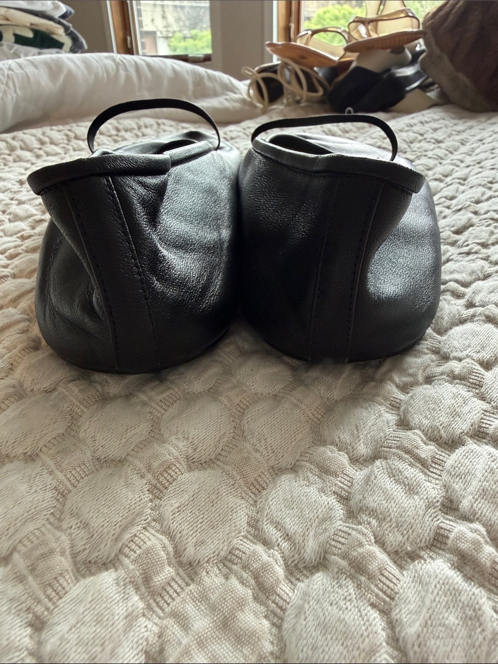 THE ROW / black leather elastic strap ballet flats / 38 - Picture 4 of 8